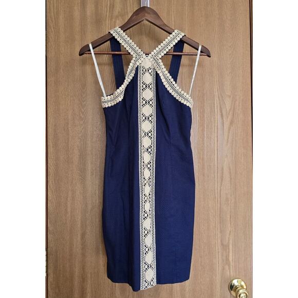 Lilly Pulitzer Vena Stretch Shift Dress True Navy - Picture 2 of 13